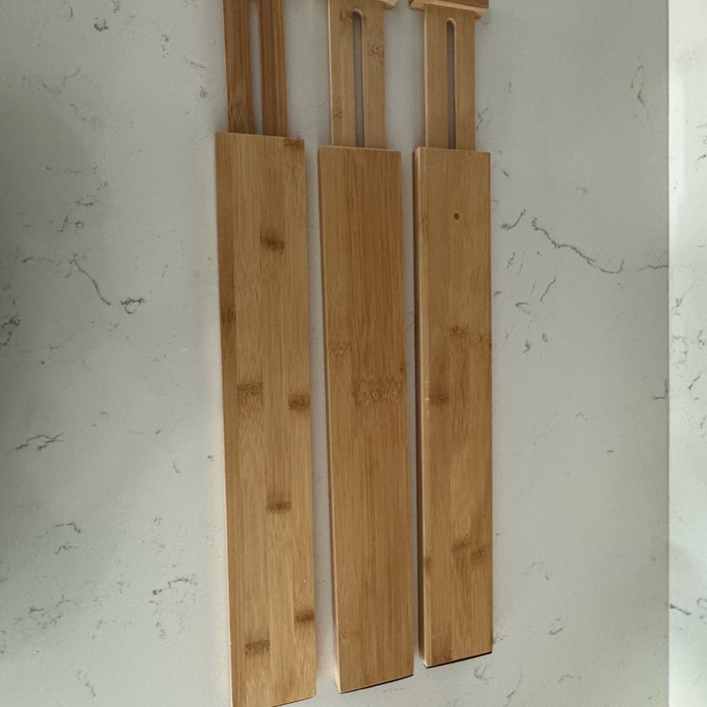 Bamboo Wood Drawer Dividers Set of 3